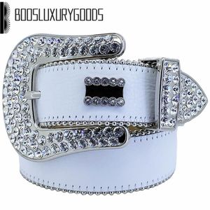 2022 Designer Belt Bb Simon Belts for Men Women Shiny diamond belt white Blanc Classic cintura uomo boosluxurygoods322K