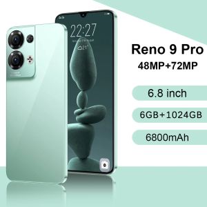 2024 Ny Maichai Reno 9 Pro-smartphone 6.8 '' HD+ Android 12 16GB+ 1024GB Ten-core mobiltelefon 72MP 6800mAh Globle Mobiltelefon