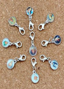 Medalhas mistas da igreja católica santos cruz charme flutuante lagosta fechos pingentes para fazer jóias pulseira colar diy accessor9878452