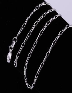 Sファイン925スターリングシルバーネックレス2mm 1630Quot Classic Curb Chain Link Italy Man Woman Necklace 15PCSLOT9426053