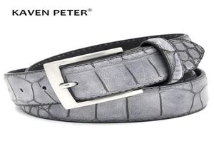 Мужские модные поясные ремни из искусственного крокодила с узором из спилка, роскошный крокодиловый пояс, мужские дизайнерские аксессуары, ремни T2007185057