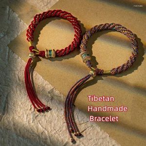 Braccialetti con ciondoli Benedizione tibetana intrecciata a mano Fatti a mano fai-da-te Ricchezza Salute Corda Corda Braccialetti con ciondoli Regalo per gli amici