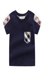 Baby Boys Girls Plaid Tshirts Summer Kids Short Sleeve Tshirt TurnDown Collar Children Cotton Shirt Child Tops Tees 17 Years4682803