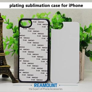 Cases 100 pcs Electroplating Plastic Hard DIY 2D Sublimation Blank Cover Case For iPhone 7 6S 4.7inch With Aluminium Plate