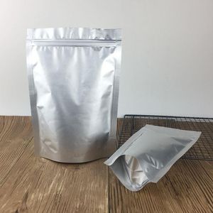 10x15cm självförseglingsmatväskor Pure aluminiumfolieförpackningspåse mylar folie Reklämningsbar förvaringsdragare lås förpackningspåsar 100 st pbtgi cntr