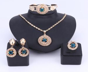 مجموعات المجوهرات للنساء بيان سبيكة اللون الذهبي قلادة جوفاء الخرز الخرزات African Beads Imitation Crystal حفل زفاف 7530013