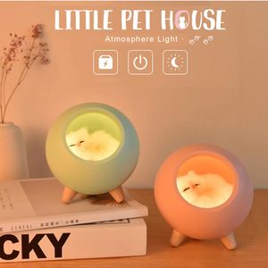 Gadget USB Little Sleeping Pet House LED MoodLight, Gadget elettronici, Luce creativa per comodino, Lampada dimmerabile al tocco