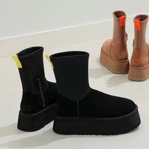 Ünlü tasarımcı ayakkabıları klasik streç kar botları kalın dış taban rahat ve sıcak, ayaklarınızdan düşmeden yüksekliği artır