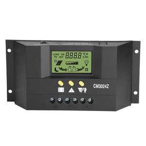 Akcesoria CM3024Z 12V/24 V 30A Regulator Tryb ładowania PWM napięcie LCD Słoneczny Kontroler Wtyczka