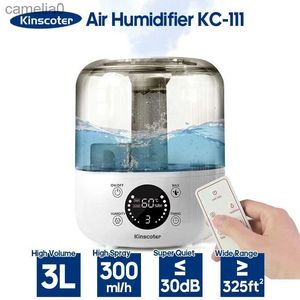 Humidifiers KINSCOTER 3L Air Humidifier Professional Large Capacity Home Humidifier Plant Mist Aroma Diffuser with Remote Control TimerL231226