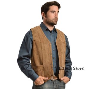 Heren pak met enkele rij knopen Suede Slim Fit Bruiloft Bruidsjonkers Kleding Mode Denim Casual Vest