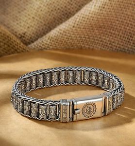 Handmade Creative Passepartout Prayer Wheel bracelet for men Distressed Vintage Silver Female Transfer Beads SixCharacter Mantra 1326874