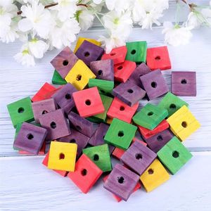 100Pcs Parrot Wooden Chip Toys Bird Playing Bite Natural DIY Toy Game Supplies MixColor Random 231225