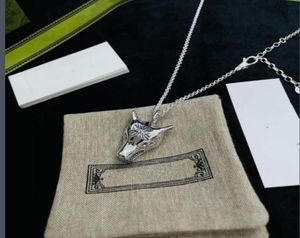 Luxo lobo cabeça pingente colares para mulheres 2022 novo designer de cobre prata amado animal lobos corrente colar jóias alta qualit3929423