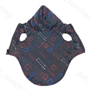 Gilet per cani stampato nero Giacca casual con cappuccio antivento con cerniera di lusso Designer Addensare calde felpe con cappuccio Cappotti Cucciolo