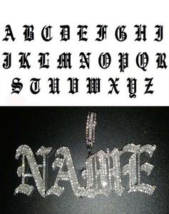 Hip Hop Custom Name Old English Gothic Font Letter Pendant Necklace Iced Out CZ Men Women Gold Silver Color Jewely Halsband 20105975689