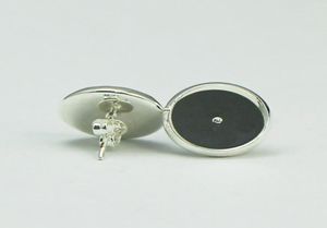 Beadsnice stud earring base in silver plated coler round stud earring blank bezel earring trays fit 12mm cabochons or resin ID 8262233092