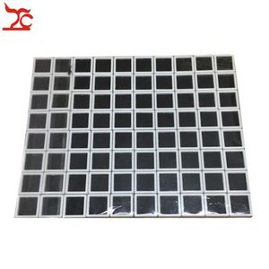 80Pcs Plastic Square Loose Diamond Display Package Box White Gem Case Black Memory Foam Pad Beads Pendant Box Showcase 3 3 2cm2258