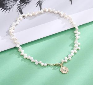 Dorado Vintage Natural Pearl Choker Chain Halsband Guldfärg Metallhängen för kvinnor Bohemiska bröllopsfest smycken gåva 2202127760603