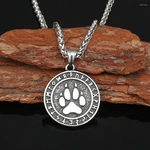 Colares Pingente CHUANGCHENG Vintage Aço Inoxidável Norse Viking Fenrir Wolf Rune Colar Masculino Acessórios de Corrente