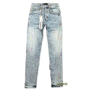 Mens Roxo Jeans Designer Empilhados Calças Longas Ksubi Rasgado High Street Marca Patch Buraco Denim Reta Moda Streetwear Silm Mencoat Q3L9