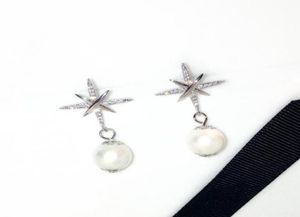 Modedesigner Luxury Diamond Zircon Super Glittering Elegent Pearl Pendant Drop Stud Dangle Chandelier Earrings for Woman Girls3828649