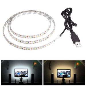 5V 50 cm 1m 2m 3m 4m 5m USB -kabelkraft LED -strip Ljuslampa SMD 3528 Jul skrivbordsdekor Lamptejp för TV -bakgrundsbelysning Wat256a