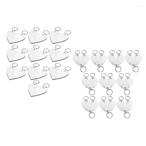 مفاتيح 10 مجموعات تسامي الفراغات على شكل قلب MDF مفاتيح النقل الحراري المطبوعة على الجانب المزدوج لعلامات المفاتيح