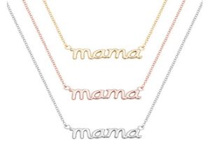 10st. Small Mama Mom Mommy Letters Halsband Stamped Word Initial Love Alfabet Mother Halsband för Thanksgiving Mother039S Day3133224