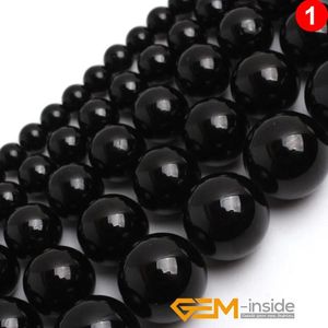 Bracelet Natural Stone Black Tourmaline Round Loose Beads Strand 15 Inch Diy Bracelet Necklace Jewelry Making