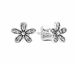 Sterling Silver Dazzling Daisies Stud Earring Women Party Jewelry Set Original Box For Daisy Flowers girlfriend Earrings2138078