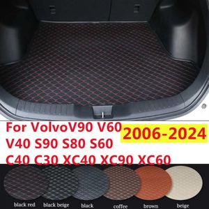 Täck husdjurstolskydd SJ Custom Waterproof Car Trunk Mat Auto Tail Boot Tray Foder Cargo Carpet Pad Fit For Volvo XC60 XC90 XC40 S60 S90