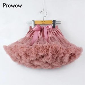 Skirts Girls Tutu Skirts Solid Fluffy Tulle Princess Ball Gown Pettiskirt Kids Ballet Party Performance for Children WPP001 220314