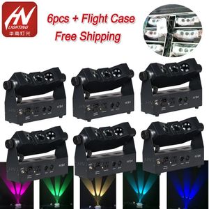 Light 6pcs dj effect lights wireless uplighting 3x10w RGBA 4in1 DMX led wall washer battery par uplight disco stage light with flight ca