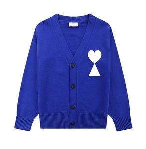 Amis Paris Designer Men's Sweater Amis De Coeur Aron Love A Heart Pattern Jacquard Cardigan for Men and Women Sportswear Casual Couple Sweater 752
