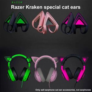 Earphones Razer Kraken Cat Ears Inear Headphones Accessories Kraken Te V2 Headphones Gaming Computer Gaming Decoration Replacement Parts