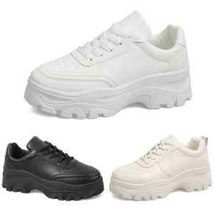 Hot Sale Women Running Shoes Comfort Lace-Up Height Increasing Cream-Coloured White Women Trainers Sport Sneakers
