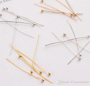 1000pcslot Gold Silver Plated Metal Ball Head Pins 20mm Ballpins DIY Jewelry Making6683489