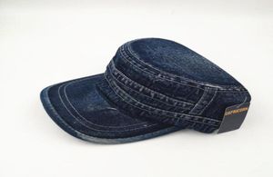 Mode militär hatt för kvinnor och män justerbara jeans platt mössa sommar snapback hatt armé cap2547924