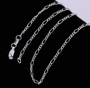 S Fine 925 Sterling Silver Necklace 2mm 1630Quot Classic Curb Chain Link Italy Man Woman Necklace 15PCSLOT6058349