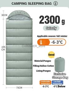 Sacos de dormir Saco de dormir ultraleve de baixa temperatura térmica à prova d'água acampamento ao ar livre suprimentos de inverno saco preguiçoso colcha equipamento compressãoL231226