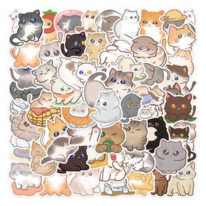 50pcs ins Ink kitten Expression package cartoon animal Waterproof PVC Stickers Pack For Fridge Car Suitcase Laptop Notebook Cup Phone Desk Bicycle Skateboard Case.