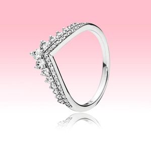 Autentico anello in argento sterling 925 gioielli estivi da donna per l'anello dei desideri della principessa anelli di fidanzamento con diamanti CZ con scatola originale3693028