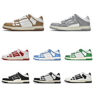 Designer skel top low basketball shoes bones leather casual shoe fashion amis womens mens trainers couple platform sneakers C26