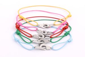 Fashion Brand Women Lover Bangle Handmade Rope Chain Bracelet Charm Titanium Stainless Steel three circles With Logo6893755