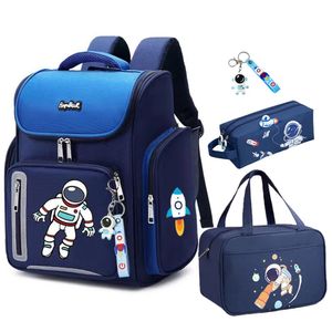 Barn ryggsäck tecknad astronaut tonåringar skolväska primär vattentät ryggsäck pojkar flickor ortopedisk mochila infantil 231225