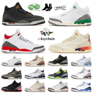 nike air jordan retro 3 Jumpman 3 3s UNC 여자 남성 농구화 레이저 주황색 빨간색 시멘트 대표팀 Royal Fragment DNM Fire Red 트레이너 운동화