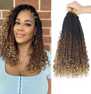 Goddess Box Braids Crochet Hair With Curly Ends 14 Inch Bohomian Box Braids Crochet Braid 8 Packs 3X Crochet Braids Synthetic Brai8515030