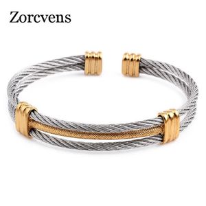 Modyle new arrival spring wire line colorful titanium steel bracelet stretch Stainless steel Cable Bangles for women2902