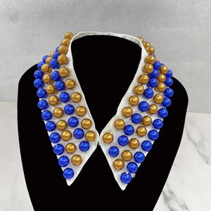 Collane Nuovi arrivi Collana con collare Sigma Gamma Rho con clip bianca staccabile da donna in stile retrò greco fatto a mano con perle imitazione